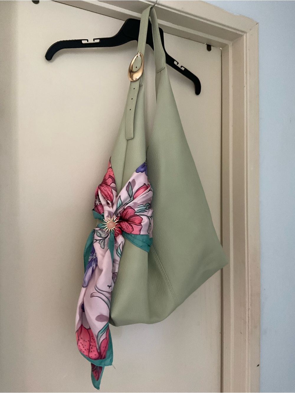 Sage Green Leather Hobo Bag (scharfe not included)